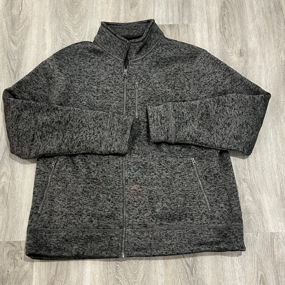 Lucky Brand Los Feliz Fleece Full Zip Mock Neck - XL, Charcoal. NWOT